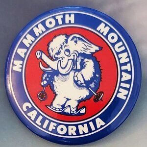 Mammoth Mountain Ski Lodge Mammoth Mountain, CA Button / Pinback  Vintage